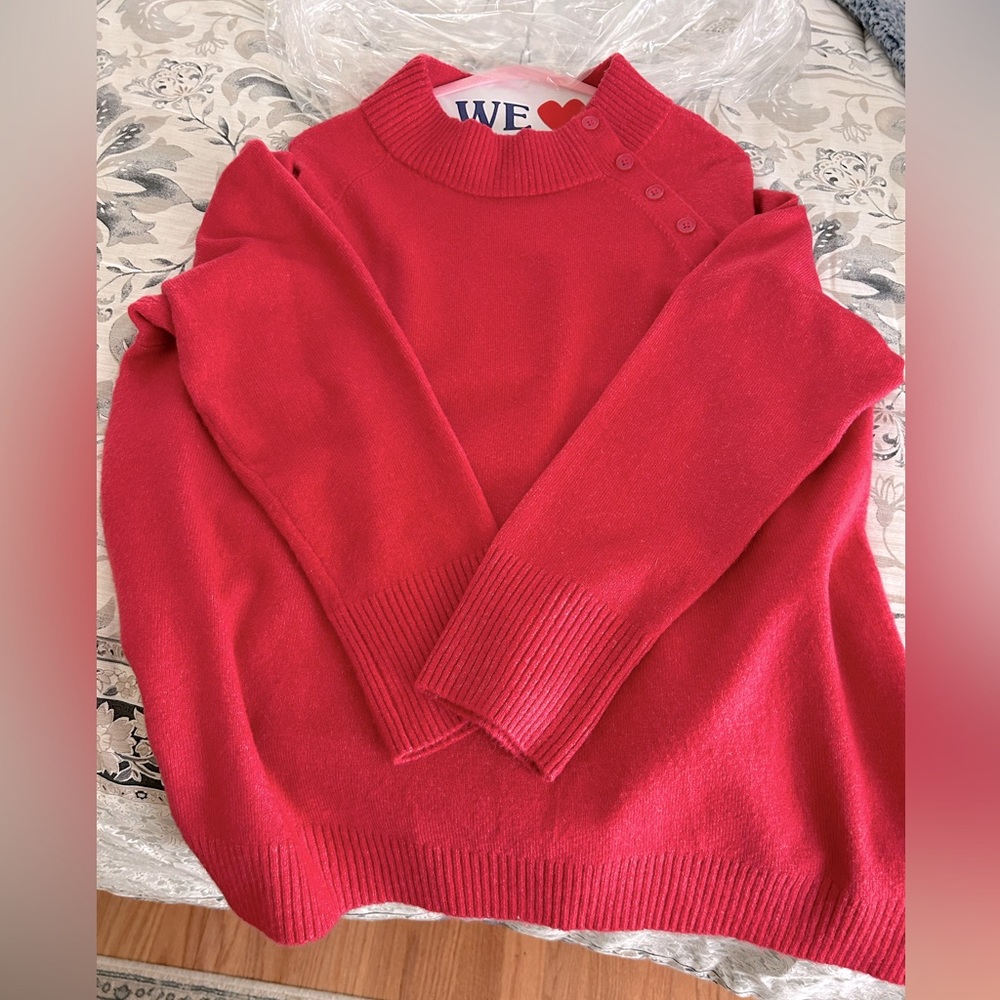 Talbot’s side button mock neck sweater.